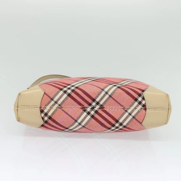 BURBERRY Nova Check Blue Label Shoulder Bag Canvas Leather Pink Auth 137567 - Picture 7 of 16